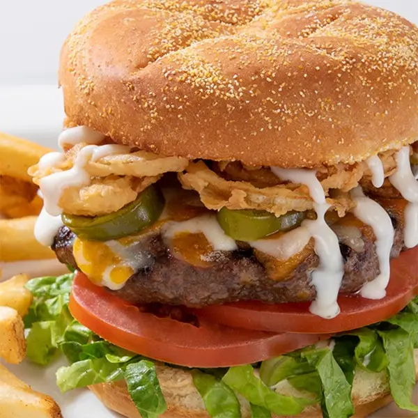 Jalapeño & Onion Straw Burger